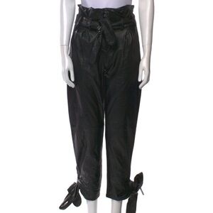 The Attico Straight Leg Leather Pants